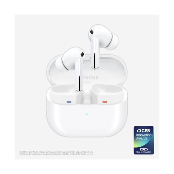 Samsung Galaxy Buds 3 Pro AI True Wireless Bluetooth Earbuds, Noise Cancelling, Sound Optimization, Redesigned Comfort Fit, White [US Version, Amazon Exclusive, 2Yr Warranty]