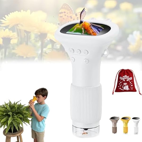 Buggy Lens, Buggy Lens Microscope Toy, Buggylens, Little Microscope for Kids, 2" IPS Screen 1000x Handheld Digital Microscopes HD, Pocket Portable Microscopes for Exploration