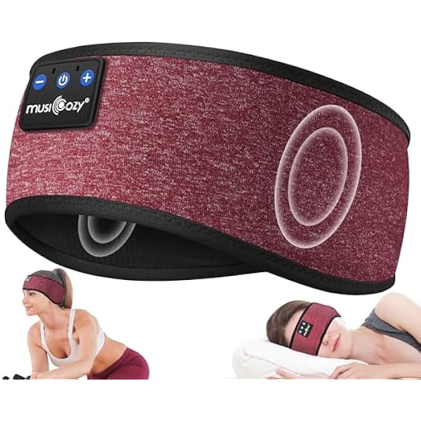MUSICOZY Sleep Headphones Wireless Bluetooth 5.4 Headband, Music Sports Sleeping Headband Headphones Earbuds Earphones for Women Girls Mom Workout Running Jogging Yoga Cool Gadgets Unique Gifts
