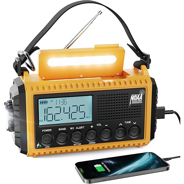 Raynic Emergency Radio, 5000mAh/18500mWh Weather Radio, Solar Hand Crank Radio with AM/FM/SW/NOAA Alert, Cell Phone Charger, Headphone Jack, Flashlight and SOS Siren