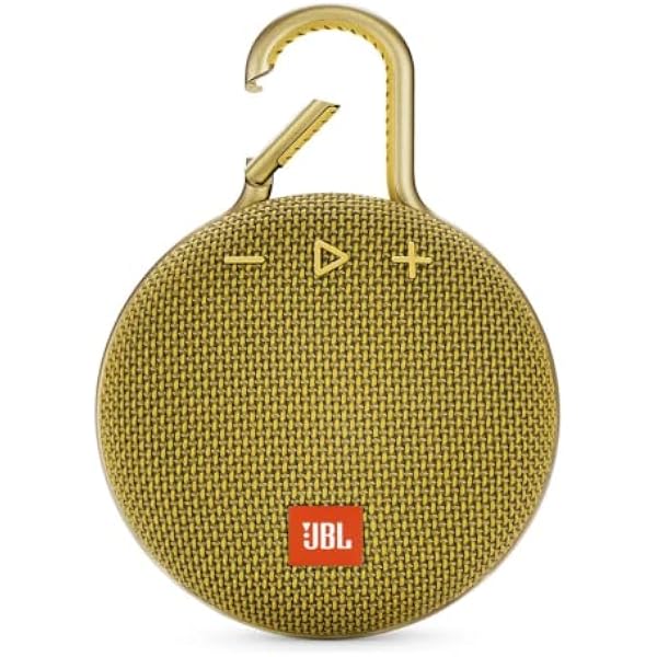 JBL Clip 3, Mustard Yellow - Waterproof, Durable & Portable Bluetooth Speaker - Up to 10 Hours of Play - Includes Noise-Cancelling Speakerphone & Wireless Streaming