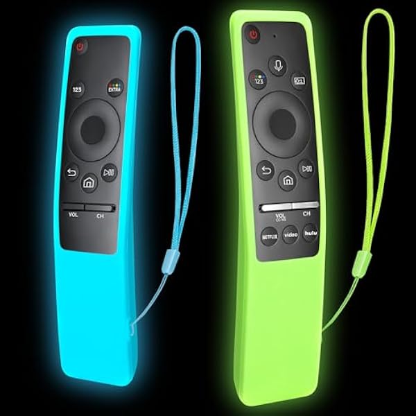 (2 Pack) Cover for Samsung Remote Silicone Protective Case Compatible with Samsung TV Remote Control Cover BN59 Series Glow in The Dark Remote Skin Sleeve