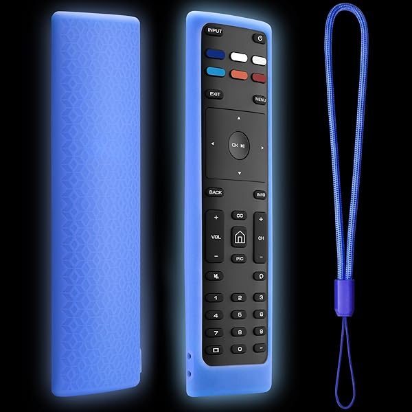 Cover-for-Vizio-Smart-TV-Remote Silicone Case XRT136/ XRT140 (Glow Blue)
