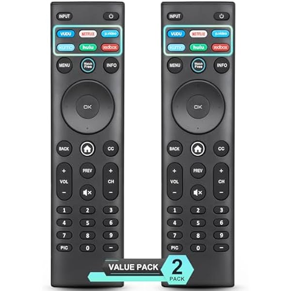 for VIZIO Smart TV Remote Replacement, Universal for VIZIO Remote Control XRT140【Pack of 2】