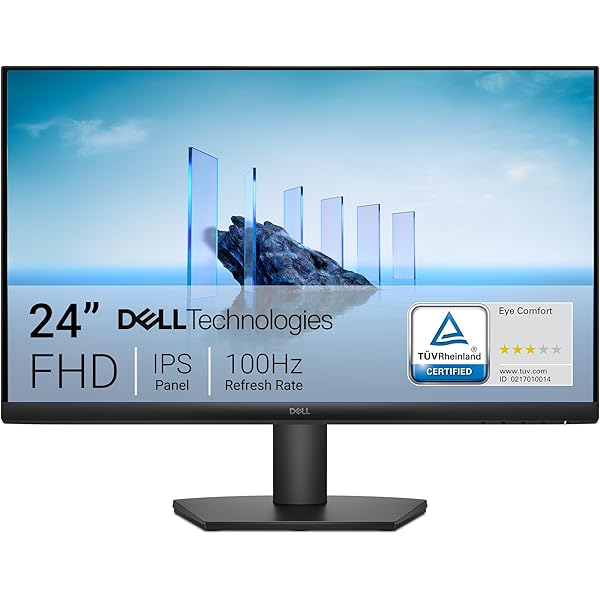 Dell 24 Monitor - SE2425HM - 23.8-inch Full HD (1920x1080) 16:9 100Hz Display, IPS Panel, 16.70 Million Colors, Anti-Glare, 1 HDMI / 1 VGA Port, TÜV Rheinland 3-Star*, Comfortview Plus - Black