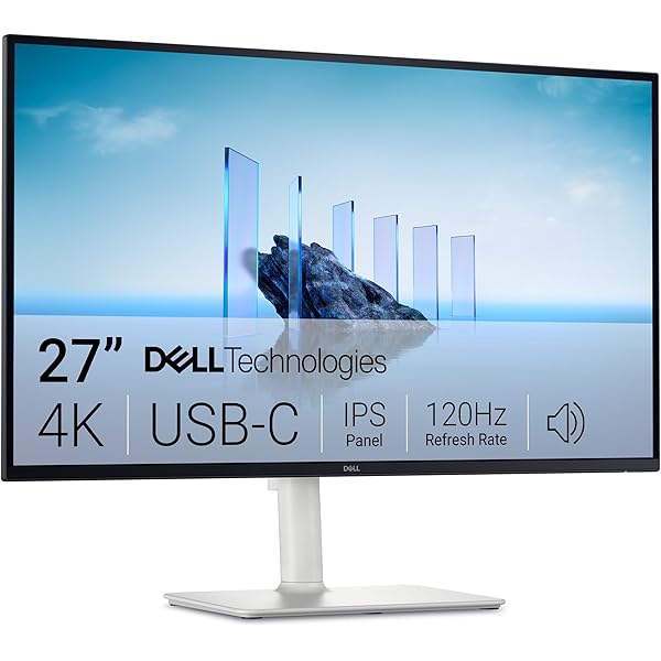 Dell 27 Plus 4K USB-C Monitor - S2725QC - 27-inch 4K (3840 x 2160) 120Hz 16:9 Display, AMD FreeSync Premium, sRGB 99%, Integrated Speakers, 1500:1 Contrast Ratio, Comfortview Plus - Ash White