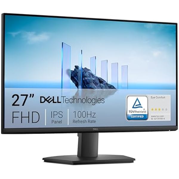 Dell 27 Monitor - SE2725HM - 27-inch Full HD (1920x1080) 16:9 100Hz Display, IPS Panel, 16.70 Million Colors, Anti-Glare, 1 HDMI / 1 VGA Port, TÜV Rheinland 3-Star*, Comfortview Plus - Black