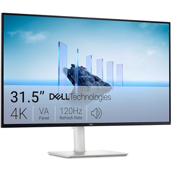 Dell 32 Plus 4K Monitor - S3225QS - 31.5-inch 4K (3840 x 2160) up to 120Hz 16:9 Display, VA Panel, AMD FreeSync Premium, 99% sRGB, 95% DCI-P3, 1500:1 Contrast Ratio, Comfortview Plus - Ash White