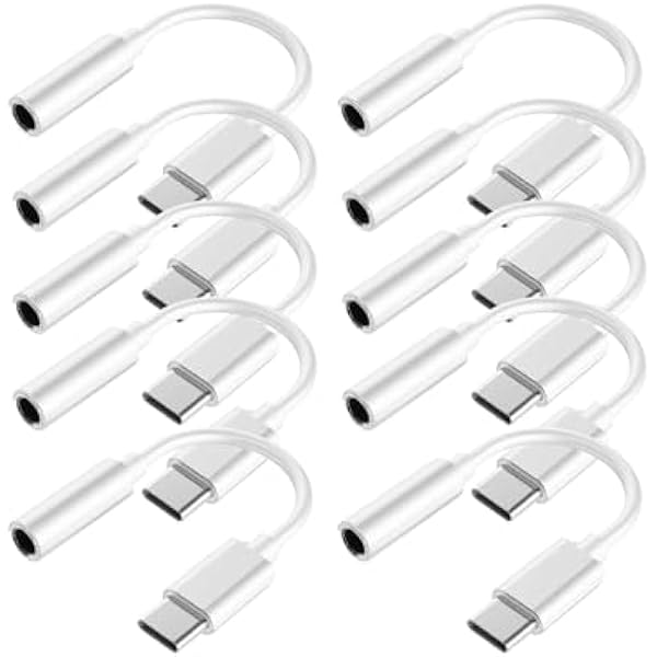 USB C to 3.5mm Headphone Jack Adapter for iPhone17/ iPhone 16/16 Pro/15/15 Pro/Pro Max/Plus, Type C Aux Audio Dongle Cable Cord Compatible with iPad, Samsung Galaxy S23/S23/S22/S21, MacBook（10 Pack）