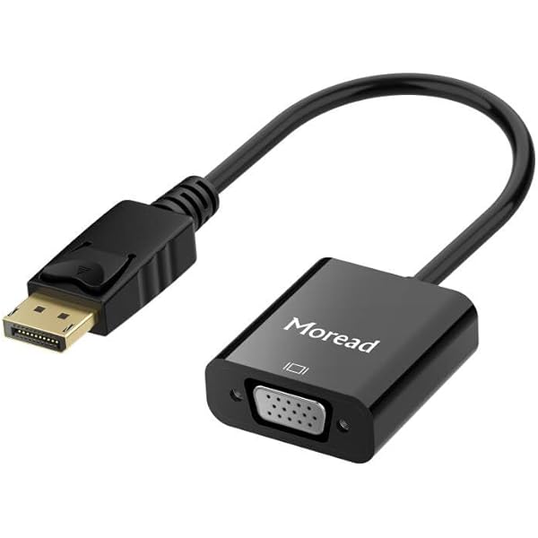 DisplayPort (DP) to VGA Adapter, Gold-Plated Display Port to VGA Adapter (Male to Female) Compatible with Computer, Desktop, Laptop, PC, Monitor, Projector, HDTV - Black