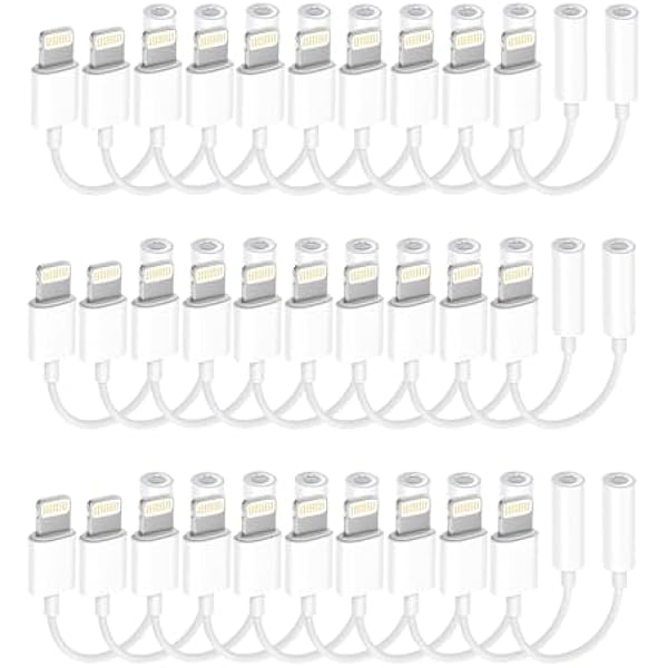 Apple MFi Certified 15 Pack Lightning to 3.5 mm Headphone Jack Adapter for iPhone, iPhone Aux Adapter Converter Dongle Audio Cable Compatible with iPhone 14 13 12 11 X XS 8 7 White
