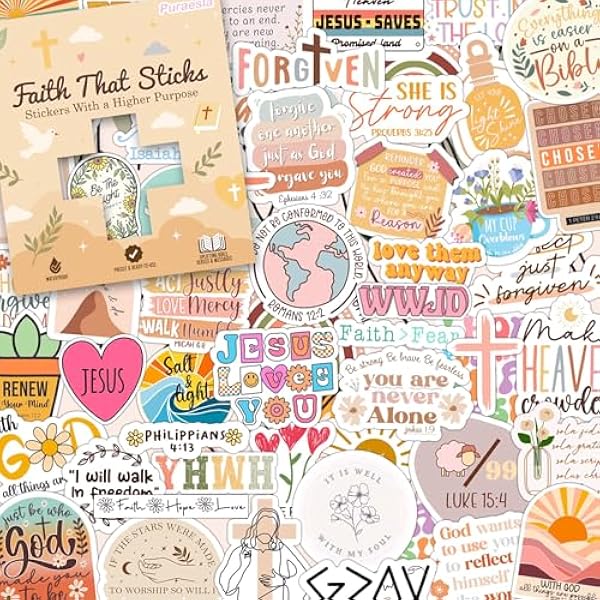 225 PCS Christian Bible Verse Stickers – Inspirational Journaling & Study Stickers for Water Bottles, Laptops, Notebooks & Scrapbooking – Waterproof