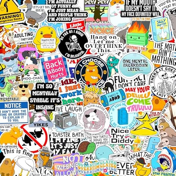 400 Pcs Funny Stickers for Adults Dirty Humor, Water Bottles Waterproof Cool Stickers for Laptop, Bumper, Phone, Hard Hats, Sarcastic, Scrapbooking (400)