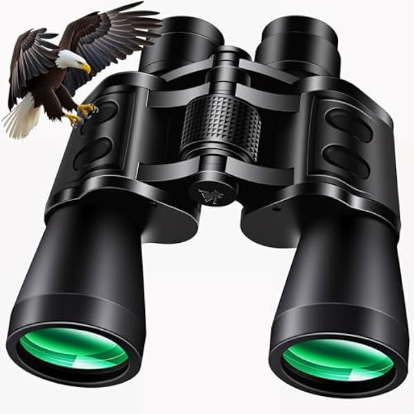 PISEZ 20X50 Binoculars for Adults High Powered with Low Light Vision，Compact Large View Waterproof Binoculars for Bird Watching Hunting Concert Traveling Theater Opera Sightseeing