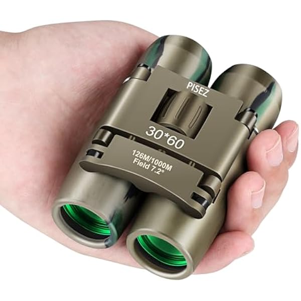 PISEZ 30X60 Compact Binoculars for Adults and Kids，Lightweight Foldable Easy Focus Small Binoculars for Bird Watching Hunting Concert Traveling Theater Opera Sightseeing