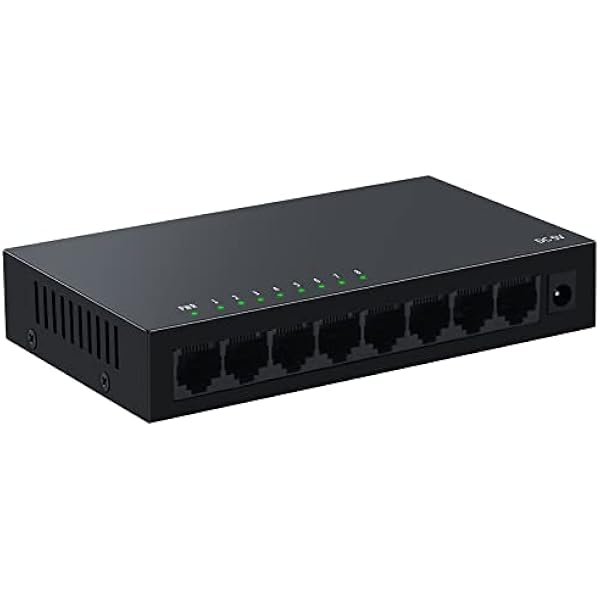 SODOLA 8 Port Gigabit Ethernet Switch|Desktop/Wall-Mount|Plug & Play| Fanless |Metal Housing|Fanless Design|Desktop Ethernet Splitter|Quiet Unmanaged Network Switch