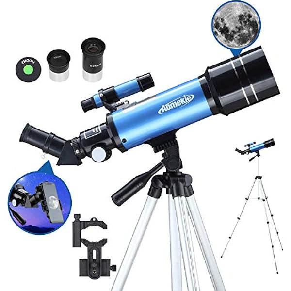AOMEKIE 40070 Telescopes for Astronomy Beginners and Adults 70mm Astronomical Telescopes with Adjustable Tripod K6/25 Eyepieces Phone Adapter