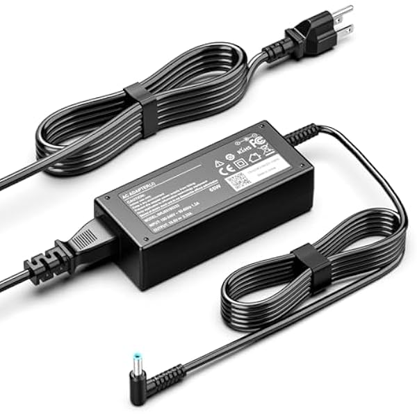 65W Laptop Charger Compatible with HP EliteBook 840 830 850 745 G3 G4 G5 G6, Stream 11 13 14, Pavilion x360 15 13 11, Notebook 14 15 Envy X360 15 17 13 Power Supply Cord (Smart Blue Tip)