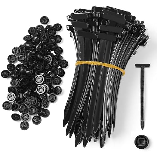 200 Pcs Nylon Universal Cable Tie Buckle - New Multifunctional Nylon Zip Ties With Pin & Button Design Plastic Cable Ties Tool Fasteners Car Body UV Resistant Zipties for Car Daily Repair