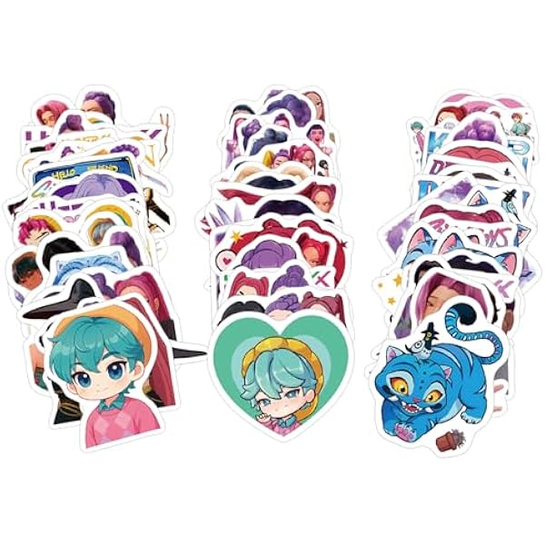 240 PCS Korean Idol Anime Style Cartoon Character Hunters Collection Merch Stickers Set, Waterproof Vinyl Decals for Laptop Skateboard Phone Guitar Travel Case Bike