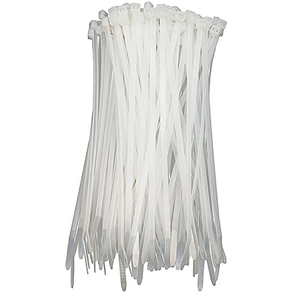 HS Clear Zip Ties 6 Inch Small (100 Pcs) 18 LBS Self Locking Zip Ties White Nylon Ties Thin,Strong and Durable