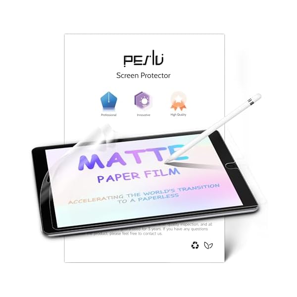2 Pack Like Paper Screen Protector for iPad 9th/8th/7th (10.2-Inch, 2021-2019), Matte Anti Glare PET Film/Blue Light Filter Eye Protection Cover/Drawing & Writing Feel Like on Paper