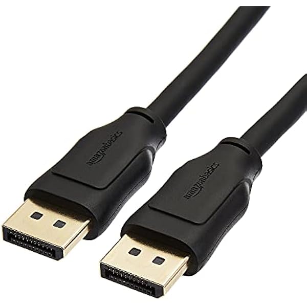 Amazon Basics DisplayPort 1.4 Cable, 32.4Gbps High-Speed, 8K@60Hz, 4K@120Hz, Dynamic HDR and 3D, Gold-Plated Plugs, 10 Foot, Black