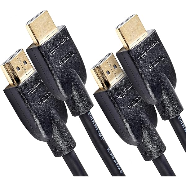 Amazon Basics HDMI Cable, 2-Pack, 10ft, 4K@60Hz, High-Speed 4K HDMI 2.0 Cord (18Gbps), 2160p, 48 bit, Compatible with TV/PS5/Xbox/Roku, Black
