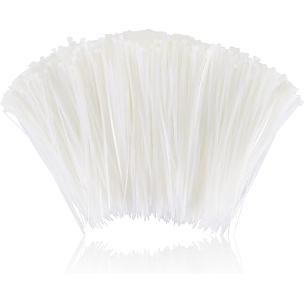 12 Inch Zip Cable Ties (1000 Pack), Self-Locking Premium Nylon Cable Wire Ties,Heavy Duty White, for Indoor and Outdoor by Boacua