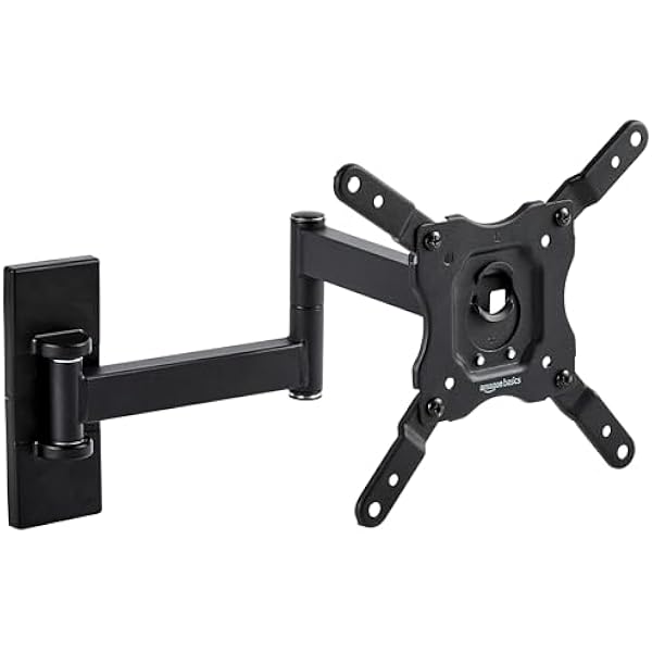 Amazon Basics Full Motion TV Wall Mount fits 12" to 40" TVs and VESA 200x200, Black
