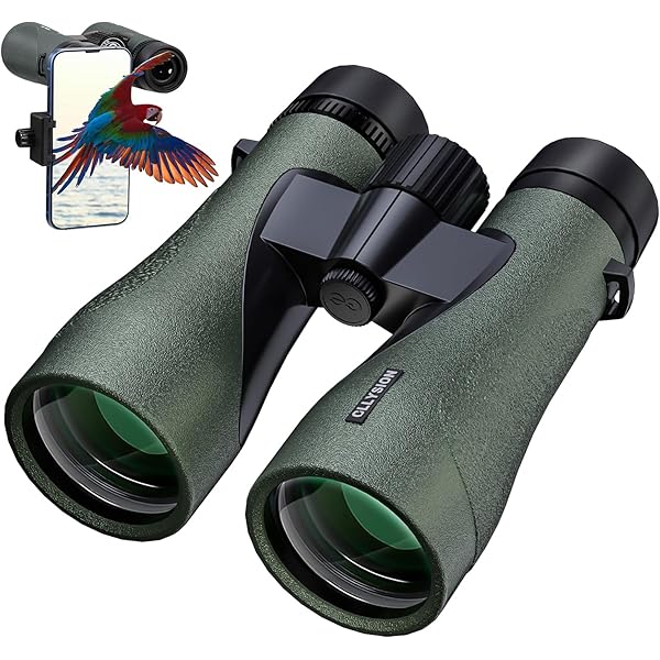 12X50 Professional Binoculars for Adults High Power with Phone Adapter, HD Binoculars with BaK4 prisms, Super Bright Lightweight & Waterproof Binocular Perfect for Bird Watching, Hunting, Stargazing