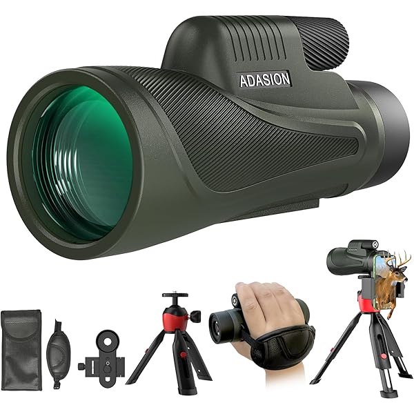 12x56 HD Monocular Telescope High Powered for Adults with Smartphone Adapter, High Powered Monocular Scope with Clear Low Light Vision for Star Watching, Bird Watching, Hiking, Concert