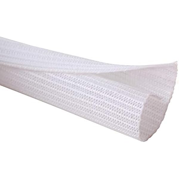 Alex Tech 6.6ft - 1.5 inch Cord Protector Wire Loom Tubing Cable Sleeve Split Sleeving for USB Cable Power Cord Audio Video Cable - Protect Cat from Chewing Cords - White