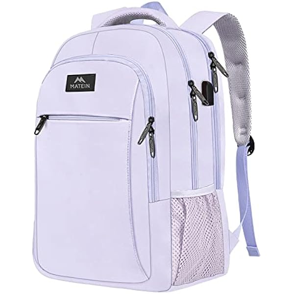 MATEIN Laptop Backpack for Girls, 15.6 Inch College School Backpack for Women with USB Charging Port, Water Resistant Durble Slim Students Bookbag Casual Daypack Travel Computer Nurse Work Bag Gift