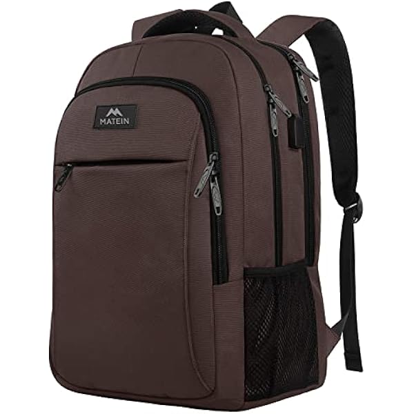 MATEIN 15-inch Laptop Backpack, School Backpack with USB for Men Women and College Student, Sturdy Laptop Bag for Laptop Accessories Water Resistant Travel Backpack Functional Birthday Gifts