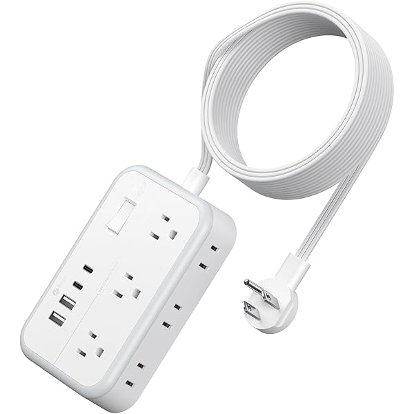 Extension Cord 15 ft, Surge Protector Power Strip with 6 Outlets 4 USB Charger(2 USB C Port), Flat Plug Outlet Extender Long Cord, Protection for Indoor, Home, Office Supplies, Dorm Room Essentials