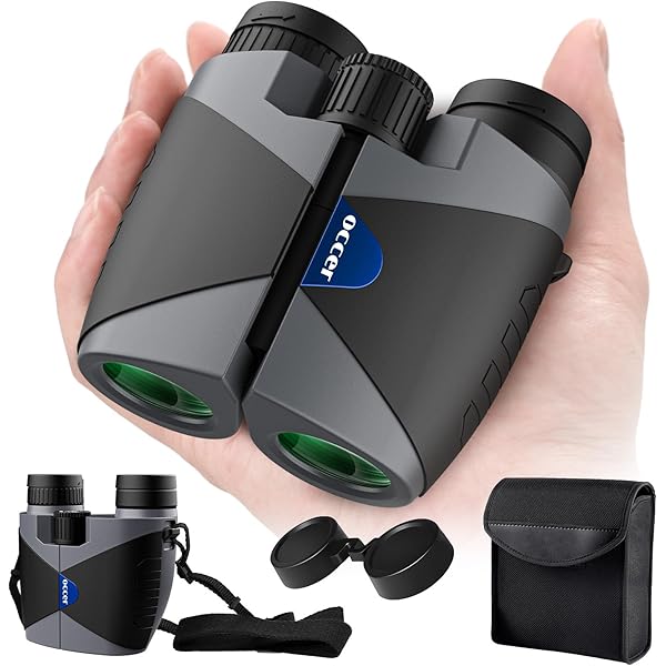 15x30 Compact Binoculars for Adults and Kids - Occer Large View High Powered Binoculars for Bird Watching - Lightweight Easy Focus Binocular with Low Light Vision for Outdoor Hunting Travel - Black