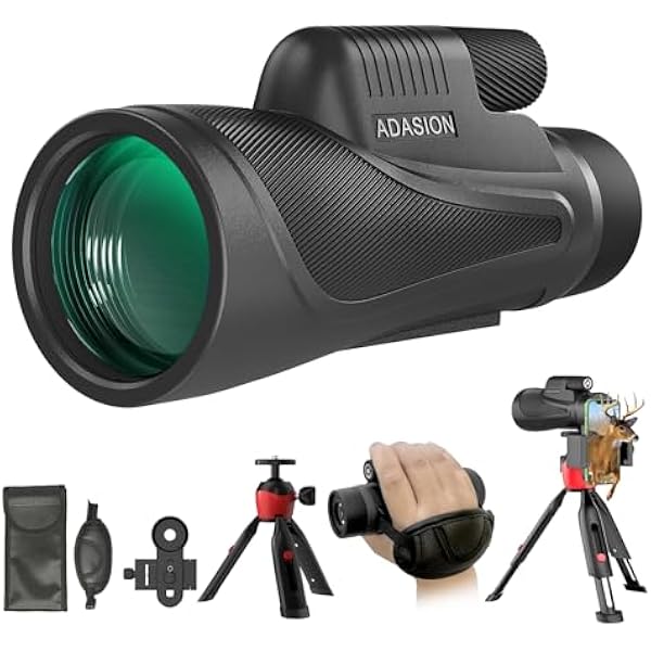 15x56 HD Monocular Telescope High Powered for Adults with Smartphone Adapter, High Powered Monocular Scope with Clear Low Light Vision for Star Watching, Bird Watching, Hiking, Concert