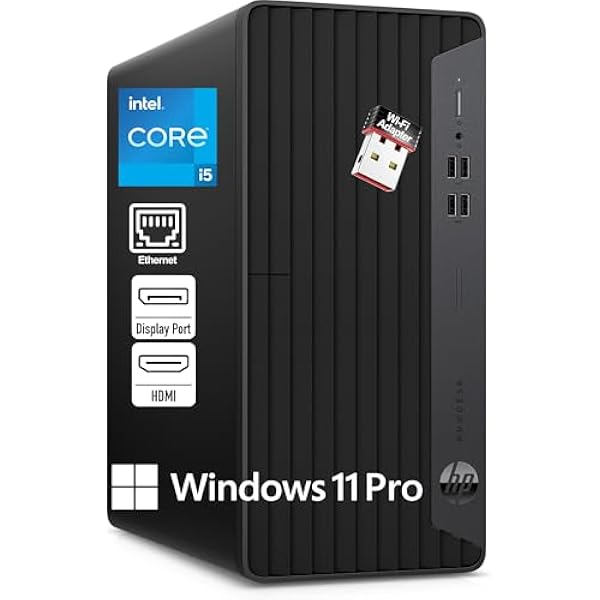 HP ProDesk 400 G7 Tower Business Desktop Computer, Intel 6-Core i5-10500 (Beat i7-8700), 16GB DDR4 RAM, 512GB PCIe SSD, WiFi Adapter, RJ-45, HDMI, DisplayPort, Keyboard and Mouse, Windows 11 Pro