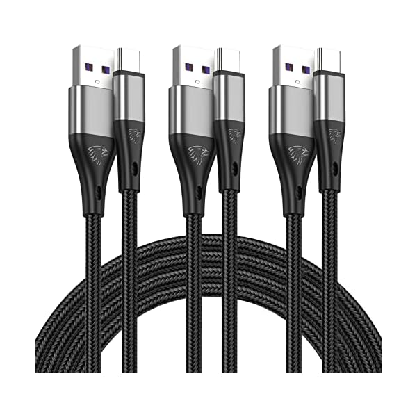 Extra Long 16FT USB Type C Cable Fast Charging,3pack Premium Nylon Braided 3A Rapid Charger Cord,Type C to A Cable Compatible for Samsung Galaxy S21 S20 S10 S9 S8 Plus,Note 20 10 9 8, LG V50 V40 G8