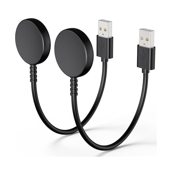 1FT 2 Pack for Samsung Galaxy Watch Charger Compatible with Watch 8/8 Classic/Ultra/7/6/6 Classic/5/5 Pro/4/4 Classic/3/Active/FE USB A Magnetic Fast Charging