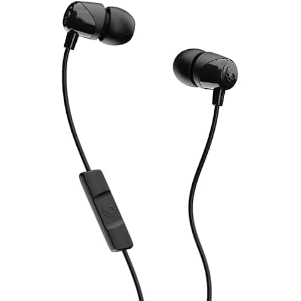Skullcandy Jib Wired Earbuds with 3.5mm AUX Plug, Noise Isolating Fit, In-Line Microphone Call and Track Control, Convenient for Travel - Black