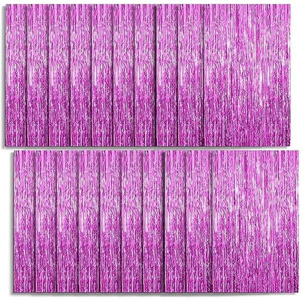 20 Pack Foil Curtain Backdrop Metallic Tinsel Foil Fringe Curtains Photo Booth Props for Birthday Wedding Engagement Baby Shower Bachelorette Christmas Holiday Celebration Party Decorations