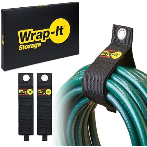 Heavy-Duty Wrap-It Storage Straps, 22" (2 Pack) - Hook and Loop Organizer Hanger for Extension Cords, Cables, Hoses, Rope and More for Garage, Home, Shop, Boat and RV Organization