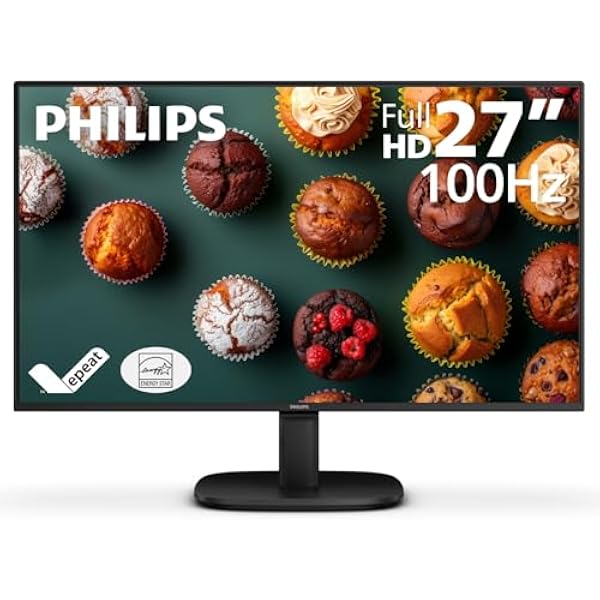 Philips 27B2N2100 27 inch FHD (1920 x 1080) 100Hz Gaming Office Monitor, Energy Star Certified, EPEAT Gold Certification, HDMI & VGA, 4 Year Advance Replacement Warranty