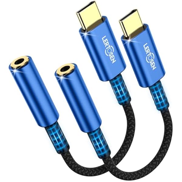 2 Pack USB C to 3.5mm Headphone Jack Adapter – HiFi Audio Dongle, Type C to Aux Female Cable Cord Compatible with iPhone 16/15 Pro Max, Samsung S25/S24/S23, iPad Pro, Pixel, MacBook