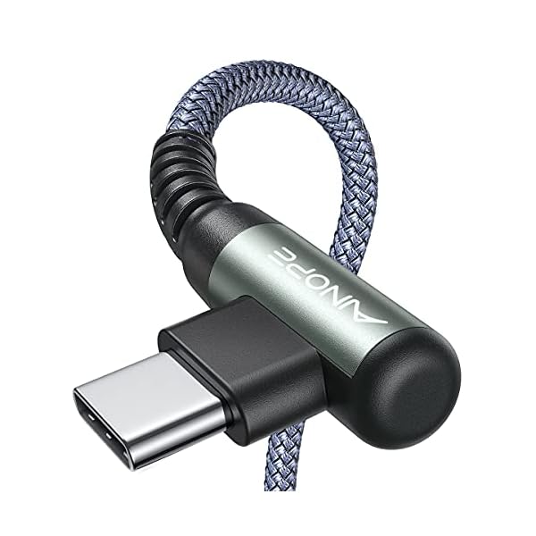 AINOPE 2-Pack USB to USB C Cable 3.1A Fast Charge, [3.3FT+10FT] Right Angle Type C Charging Cable, Durable Nylon Braided USB C Cable Fast Charge Compatible Galaxy S10 S9 S8 Plus S21, LG V30,V20,G6