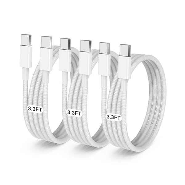 3-Pack Grey 3.3FT 60W USB C to USB C Cable, Type C Fast Charging Cable for iPhone Air 17 16e 16 15 Pro Plus Pro Max，for Galaxy S25/S24, for iPad Pro/Air/mini, for MacBook Pro/Air and More