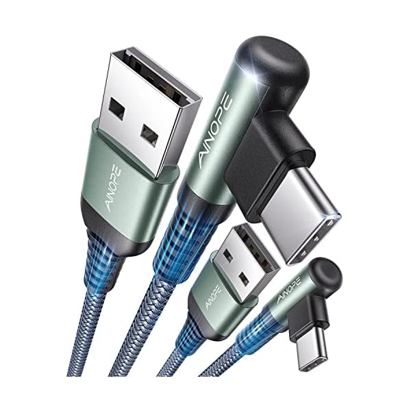 AINOPE Car Carplay Cable for iPhone 17 16 15 Charger Cord, 3.1A USB to USB C Cable 2-Pack 3.3FT for iPhone 16 Car Charger, Type C Charger Fast Charging for Galaxy S10 S9 S8 Plus, Note 10 9 8, LG V50