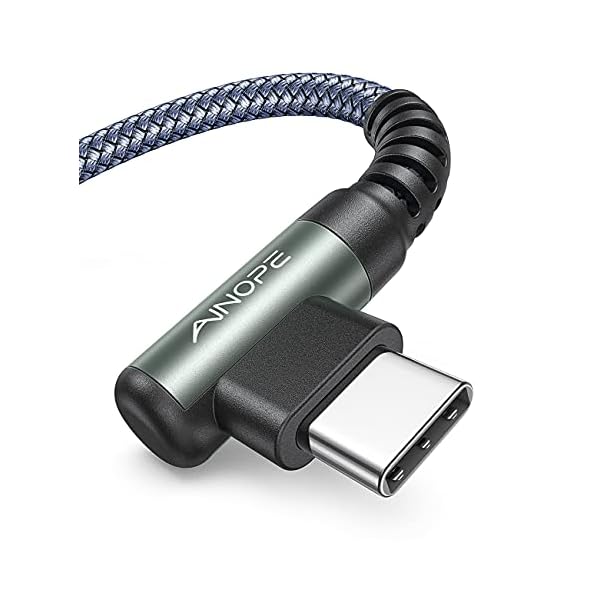 AINOPE 3.3FT USB C Cable 3.1A Fast Charge, Right Angle USBC Charge Cable, Resistant Nylon Braided USB Type C Cable Compatible Galaxy S10 S9 S21, LG V30,V20,G6，USB C Fast Charging Cable